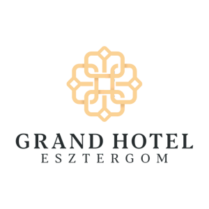 Grand Hotel Esztergom logó – modern 4 csillagos superior szálloda a Dunakanyarban, panorámával a bazilikára.